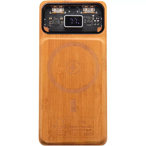 Power bank magnetico da 10.000 mAh e 15 W in legno SCX.design P48, Immagine 1