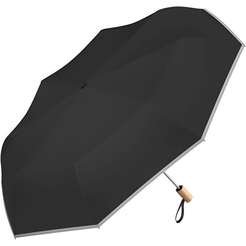 Regenschirm AO Berlin , hellgrau / schwarz, 100% Polyester pongee, 31,00cm (Länge), Bild 1