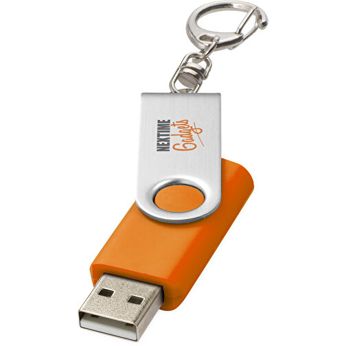 Rotate Mit Schlüsselanhänger USB-Stick , orange MB , 65 GB , Kunststoff, Aluminium MB , 5,80cm x 1,90cm x 1,00cm (Länge x Höhe x Breite), Bild 2