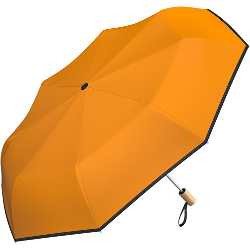 Regenschirm AO Berlin , schwarz / kürbisorange, 100% Polyester pongee, 31,00cm (Länge), Bild 1