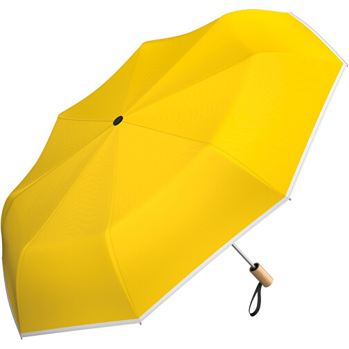 Regenschirm AO Berlin , weiß / goldgelb, 100% Polyester pongee, 31,00cm (Länge), Bild 1