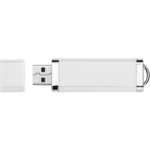 Flat USB-Stick , weiss MB , 65 GB , Kunststoff MB , 7,40cm x 2,10cm x 0,70cm (Länge x Höhe x Breite), Bild 3