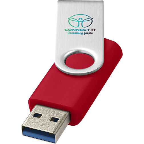 Rotate-basic USB-Stick 3.0 , mittelrot MB , 65 GB , Kunststoff, Aluminium MB , 5,80cm x 1,90cm x 1,00cm (Länge x Höhe x Breite), Bild 2