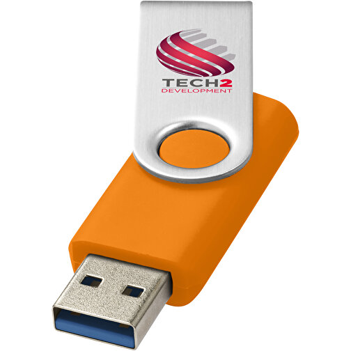 Rotate-basic USB-Stick 3.0 , orange MB , 128 GB , Kunststoff, Aluminium MB , 5,80cm x 1,90cm x 1,00cm (Länge x Höhe x Breite), Bild 2