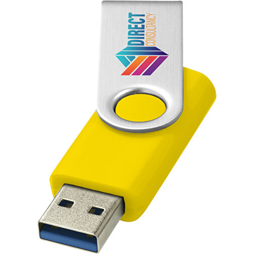 Rotate-basic USB-Stick 3.0 , gelb MB , 128 GB , Kunststoff, Aluminium MB , 5,80cm x 1,90cm x 1,00cm (Länge x Höhe x Breite), Bild 2