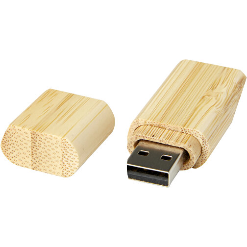 USB-Stick 2.0 Aus Bambus Mit Schlüsselanhänger , natural MB , 8 GB , Bambusholz, Aluminium MB , 5,80cm x 1,00cm x 2,00cm (Länge x Höhe x Breite), Bild 1