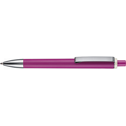 Kugelschreiber EXOS SOFT , Ritter-Pen, fuchsia / elfenbein, ABS u. Metall, 14,10cm (Länge), Bild 3