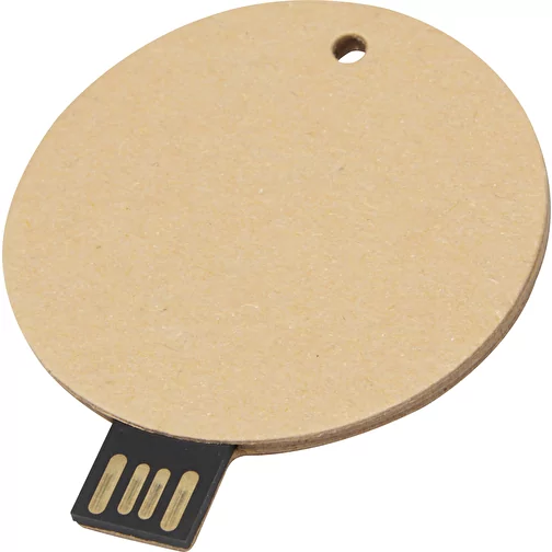 Memoria USB 2.0 de papel reciclado redonda, Imagen 1