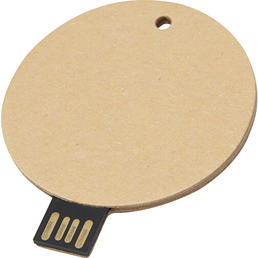 Chiave USB 2.0 rotonda in carta riciclata, Immagine 1