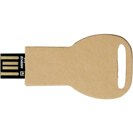 Schlüssel USB-Stick 2.0 Aus Recyceltem Papier , kraftpapier MB , 8 GB , Recyceltes Papier, Aluminium MB , 5,80cm x 3,00cm x 0,30cm (Länge x Höhe x Breite), Bild 6