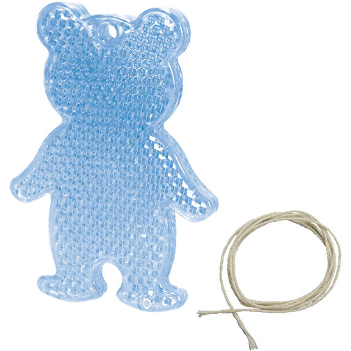 Sicherheitsreflektor 'Bär' , blau-transparent, PS, 7,00cm x 0,60cm x 5,00cm (Länge x Höhe x Breite), Bild 1