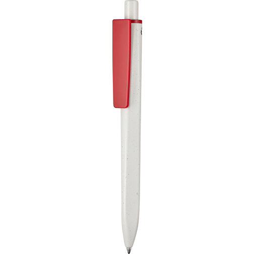 Kugelschreiber RIDGE RECYCLED , Ritter-Pen, grau / rot, ABS-Kunststoff, 14,10cm (Länge), Bild 1