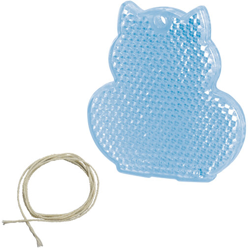 Sicherheitsreflektor 'Katze' , blau-transparent, PS, 5,70cm x 0,60cm x 6,00cm (Länge x Höhe x Breite), Bild 1