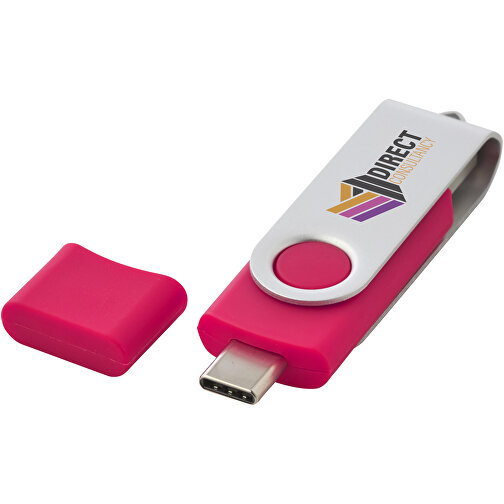 OTG Rotate USB Typ-C Stick , magenta MB , 65 GB , Kunststoff, Aluminium MB , 7,00cm x 1,60cm x 1,00cm (Länge x Höhe x Breite), Bild 2