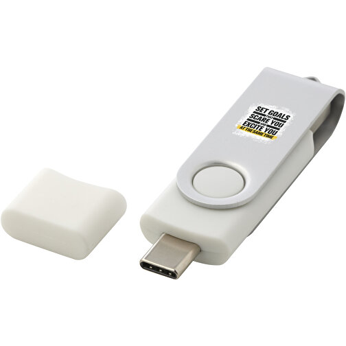 OTG Rotate USB Typ-C Stick , weiss MB , 65 GB , Kunststoff, Aluminium MB , 7,00cm x 1,60cm x 1,00cm (Länge x Höhe x Breite), Bild 2