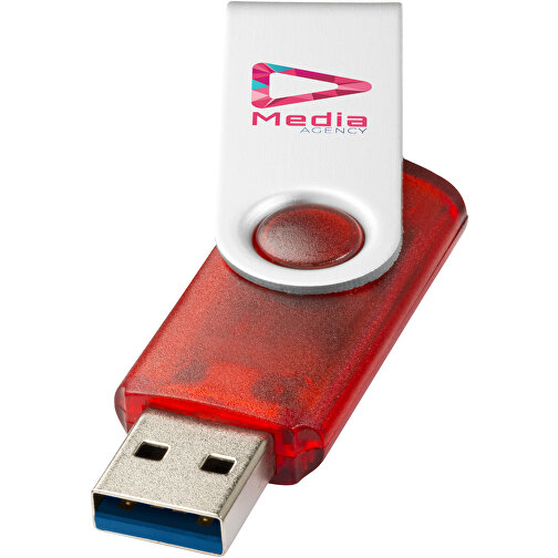 Rotate USB-Stick 3.0 Transparent , rot MB , 16 GB , Kunststoff, Aluminium MB , 5,80cm x 1,90cm x 1,00cm (Länge x Höhe x Breite), Bild 2