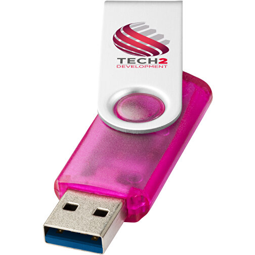 Rotate USB-Stick 3.0 Transparent , rosa MB , 32 GB , Kunststoff, Aluminium MB , 5,80cm x 1,90cm x 1,00cm (Länge x Höhe x Breite), Bild 2