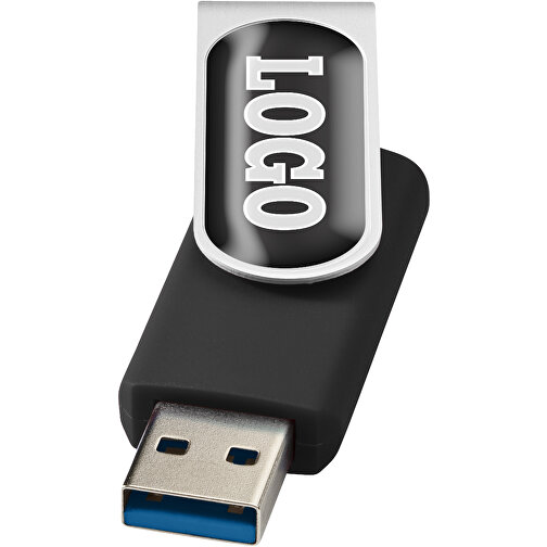 Rotate USB-Stick 3.0 Mit Doming , schwarz MB , 128 GB , Kunststoff, Aluminium MB , 5,80cm x 1,90cm x 1,00cm (Länge x Höhe x Breite), Bild 1