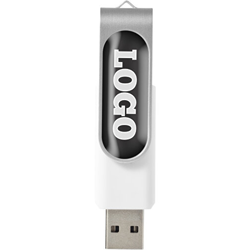 Rotate USB-Stick 3.0 Mit Doming , weiss MB , 128 GB , Kunststoff, Aluminium MB , 5,80cm x 1,90cm x 1,00cm (Länge x Höhe x Breite), Bild 2