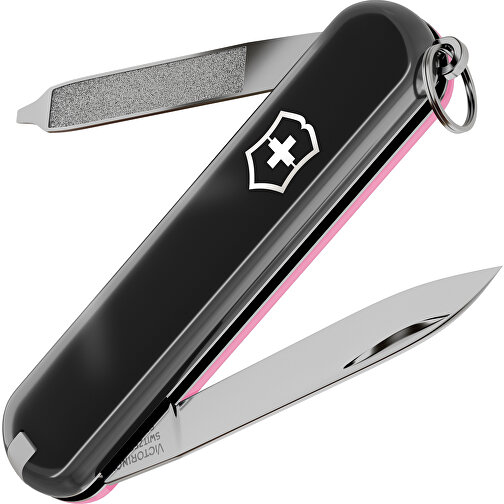 ESCORT - Victorinox Schweizer Messer , Victorinox, Dark Illusion / Cherry Blossom, hochlegierter, rostfreier Stahl, 5,80cm x 0,80cm x 1,80cm (Länge x Höhe x Breite), Bild 1