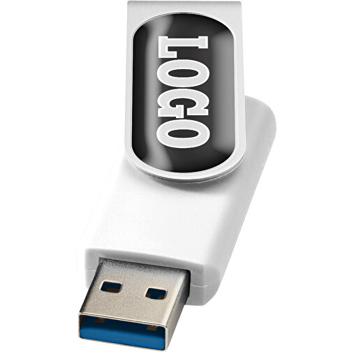 Rotate USB-Stick 3.0 Mit Doming , weiss MB , 16 GB , Kunststoff, Aluminium MB , 5,80cm x 1,90cm x 1,00cm (Länge x Höhe x Breite), Bild 1