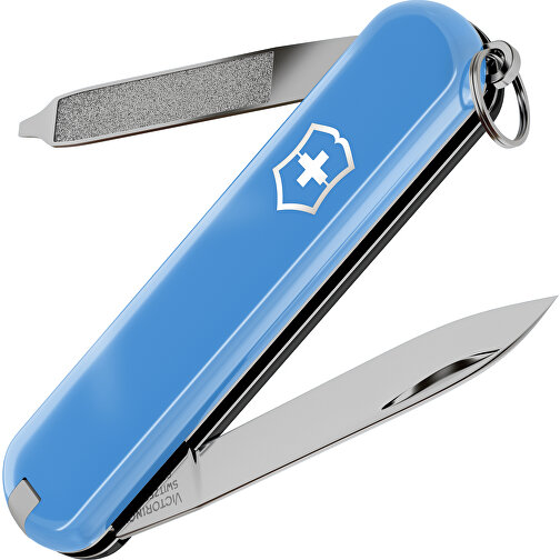 ESCORT - Victorinox Schweizer Messer , Victorinox, Summer Rain / Dark Illusion, hochlegierter, rostfreier Stahl, 5,80cm x 0,80cm x 1,80cm (Länge x Höhe x Breite), Bild 1