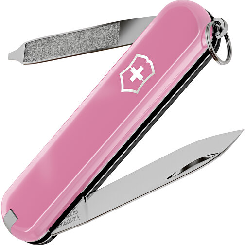 ESCORT - Victorinox Schweizer Messer , Victorinox, Cherry Blossom / Dark Illusion, hochlegierter, rostfreier Stahl, 5,80cm x 0,80cm x 1,80cm (Länge x Höhe x Breite), Bild 1