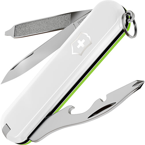 RALLY - Victorinox Schweizer Messer , Victorinox, Falling Snow / Smashed Avocado, hochlegierter, rostfreier Stahl, 5,80cm x 0,90cm x 2,00cm (Länge x Höhe x Breite), Bild 1