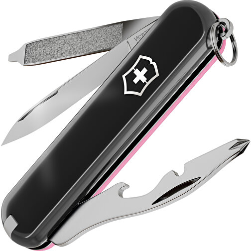 RALLY - Victorinox Schweizer Messer , Victorinox, Dark Illusion / Cherry Blossom, hochlegierter, rostfreier Stahl, 5,80cm x 0,90cm x 2,00cm (Länge x Höhe x Breite), Bild 1