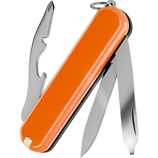 RALLY - Victorinox Schweizer Messer , Victorinox, Dark Illusion / Mango Tango, hochlegierter, rostfreier Stahl, 5,80cm x 0,90cm x 2,00cm (Länge x Höhe x Breite), Bild 2