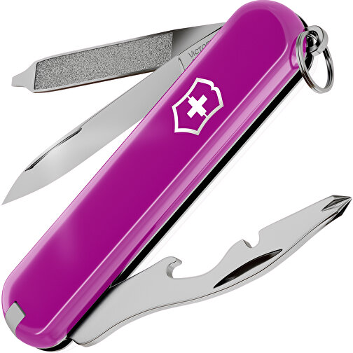 RALLY - Victorinox Schweizer Messer , Victorinox, Tasty Grape / Falling Snow, hochlegierter, rostfreier Stahl, 5,80cm x 0,90cm x 2,00cm (Länge x Höhe x Breite), Bild 1