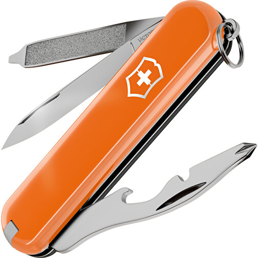 RALLY - Victorinox Schweizer Messer , Victorinox, Mango Tango / Dark Illusion, hochlegierter, rostfreier Stahl, 5,80cm x 0,90cm x 2,00cm (Länge x Höhe x Breite), Bild 1