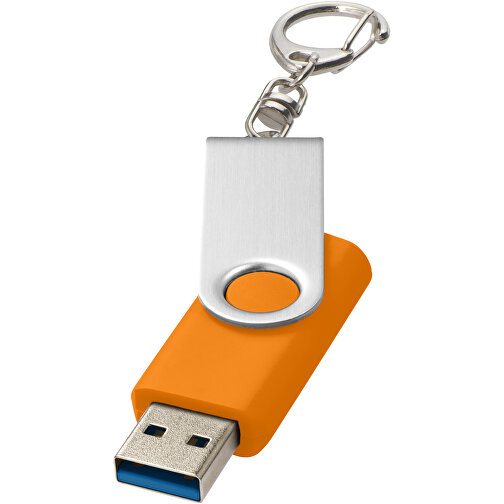 Rotate USB-Stick 3.0 Mit Schlüsselanhänger , orange MB , 128 GB , Kunststoff, Aluminium MB , 5,80cm x 1,90cm x 1,00cm (Länge x Höhe x Breite), Bild 1