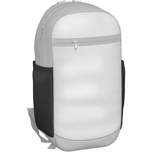 Rucksack Milan , weiß / hellgrau, Sublimation-fabric 300g, 15,00cm x 40,00cm x 30,00cm (Länge x Höhe x Breite), Bild 1