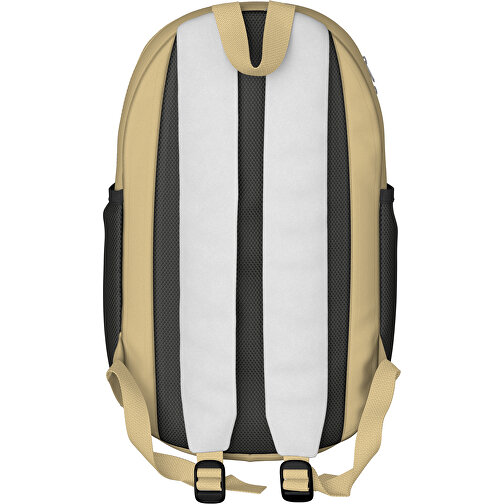 Rucksack Milan , weiss / hellbraun, Sublimation-fabric 300g, 15,00cm x 40,00cm x 30,00cm (Länge x Höhe x Breite), Bild 2