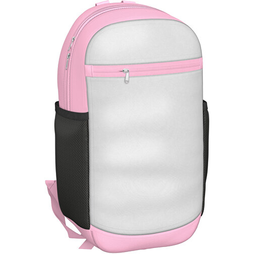 Rucksack Milan , weiss / hellrosa, Sublimation-fabric 300g, 15,00cm x 40,00cm x 30,00cm (Länge x Höhe x Breite), Bild 1