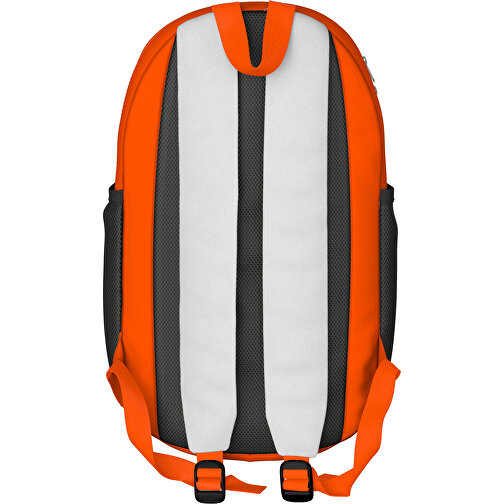 Rucksack Milan , weiß / orange, Sublimation-fabric 300g, 15,00cm x 40,00cm x 30,00cm (Länge x Höhe x Breite), Bild 2