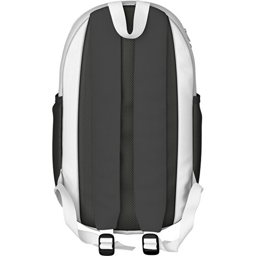 Rucksack Milan , schwarz / weiß, Sublimation-fabric 300g, 15,00cm x 40,00cm x 30,00cm (Länge x Höhe x Breite), Bild 2