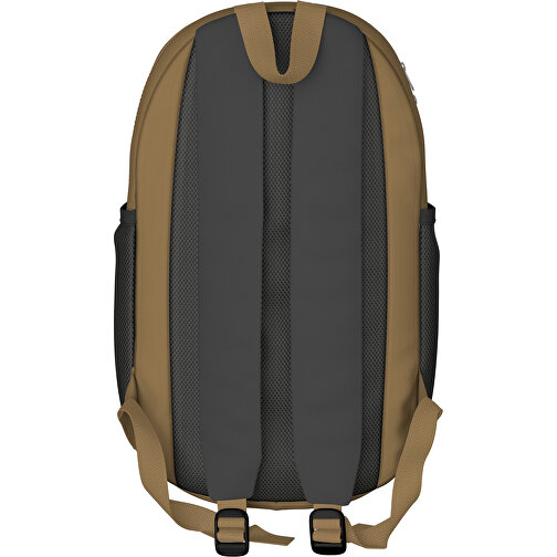 Rucksack Milan , schwarz / hellgold, Sublimation-fabric 300g, 15,00cm x 40,00cm x 30,00cm (Länge x Höhe x Breite), Bild 2