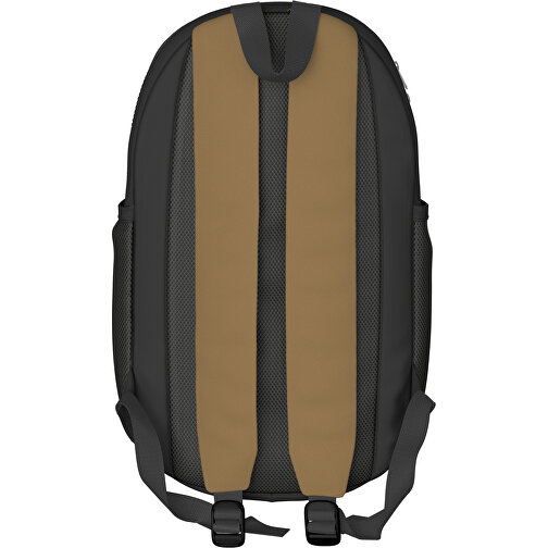 Rucksack Milan , hellgold / schwarz, Sublimation-fabric 300g, 15,00cm x 40,00cm x 30,00cm (Länge x Höhe x Breite), Bild 2