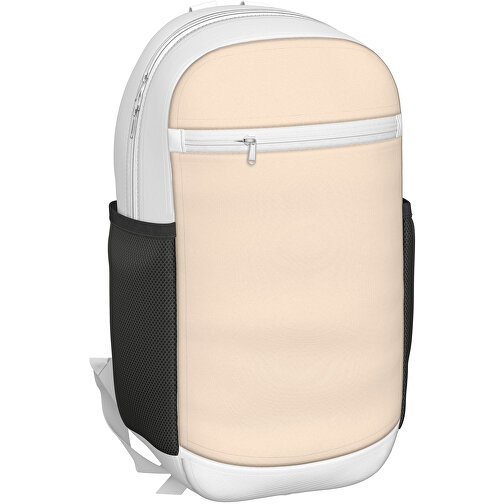 Rucksack Milan , beige / weiß, Sublimation-fabric 300g, 15,00cm x 40,00cm x 30,00cm (Länge x Höhe x Breite), Bild 1