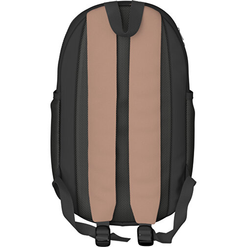 Rucksack Milan , mandelbraun / schwarz, Sublimation-fabric 300g, 15,00cm x 40,00cm x 30,00cm (Länge x Höhe x Breite), Bild 2