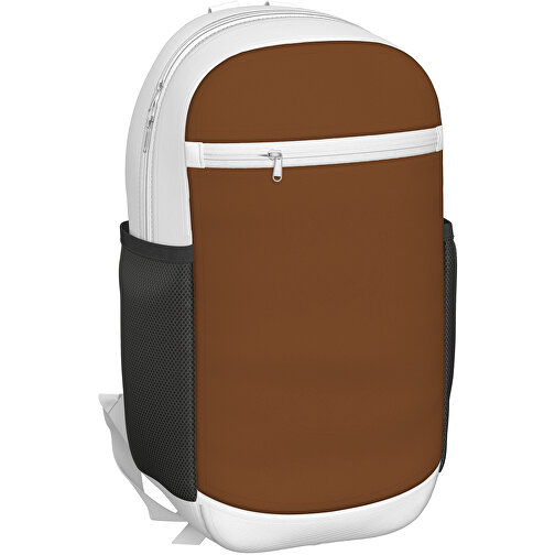 Rucksack Milan , nougatbraun / weiß, Sublimation-fabric 300g, 15,00cm x 40,00cm x 30,00cm (Länge x Höhe x Breite), Bild 1