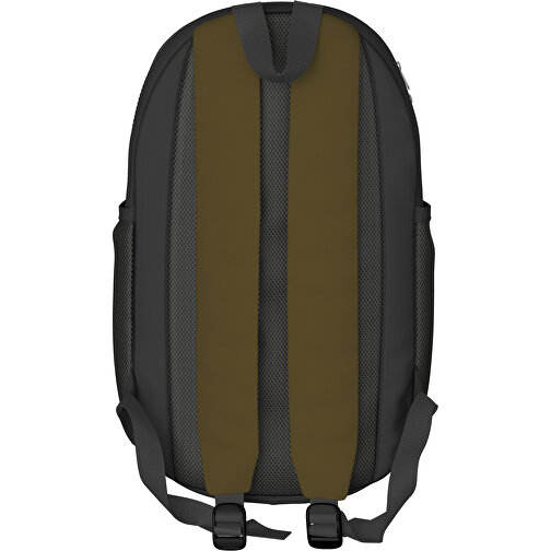 Rucksack Milan , tannengrün / schwarz, Sublimation-fabric 300g, 15,00cm x 40,00cm x 30,00cm (Länge x Höhe x Breite), Bild 2