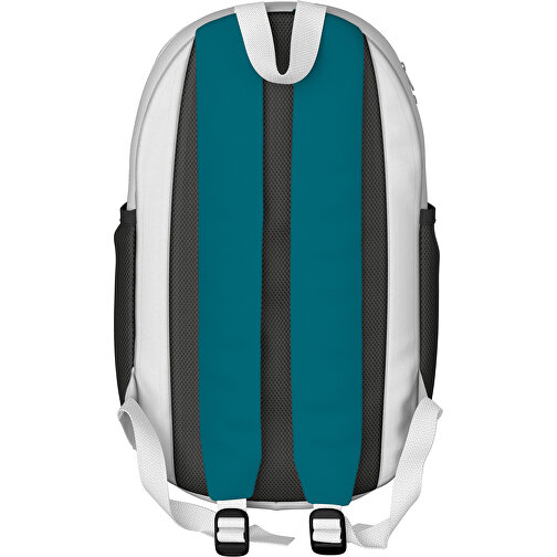 Rucksack Milan , atlantikblau / weiß, Sublimation-fabric 300g, 15,00cm x 40,00cm x 30,00cm (Länge x Höhe x Breite), Bild 2