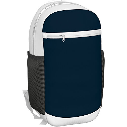 Rucksack Milan , heidelbeerblau / weiß, Sublimation-fabric 300g, 15,00cm x 40,00cm x 30,00cm (Länge x Höhe x Breite), Bild 1