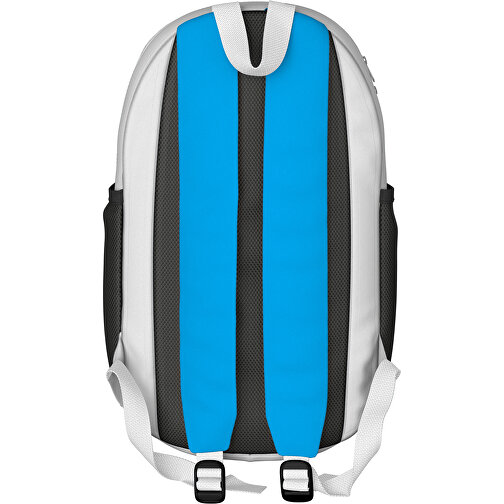 Rucksack Milan , hellblau / weiß, Sublimation-fabric 300g, 15,00cm x 40,00cm x 30,00cm (Länge x Höhe x Breite), Bild 2