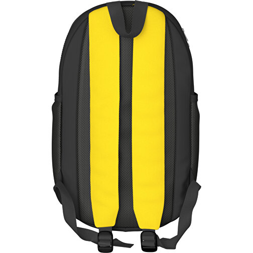 Rucksack Milan , zitronengelb / schwarz, Sublimation-fabric 300g, 15,00cm x 40,00cm x 30,00cm (Länge x Höhe x Breite), Bild 2