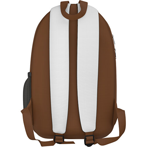 Rucksack Easy , weiß / nougatbraun, Sublimation-fabric 300g, 15,00cm x 40,00cm x 30,00cm (Länge x Höhe x Breite), Bild 2