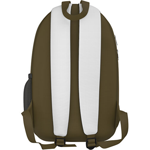 Rucksack Easy , weiss / tannengrün, Sublimation-fabric 300g, 15,00cm x 40,00cm x 30,00cm (Länge x Höhe x Breite), Bild 2